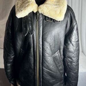 Bomber Jacket Leather & Sherpskin